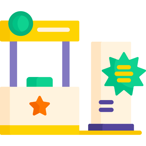 Booth publicity banner brand icon