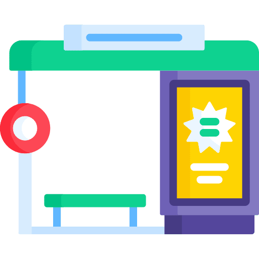 Bus stop advertisement bus stop poster icon