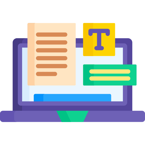 Copywriting content text laptop icon