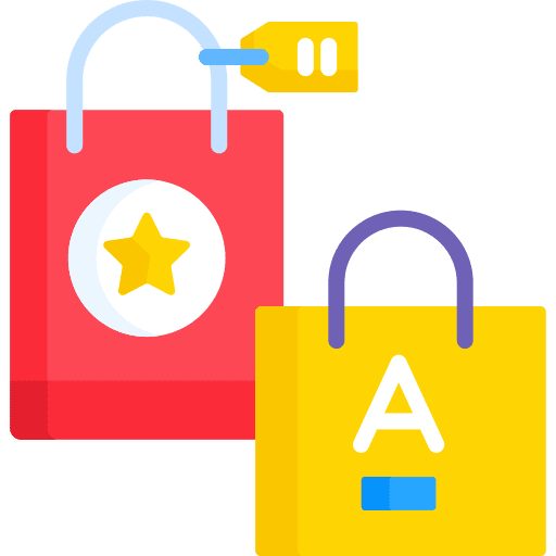 Shopping bag shopper ads branding icon