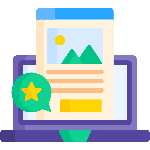 Blog marketing computer ads icon