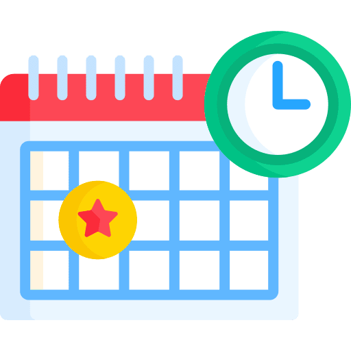 Event calendar time and date favorite icon