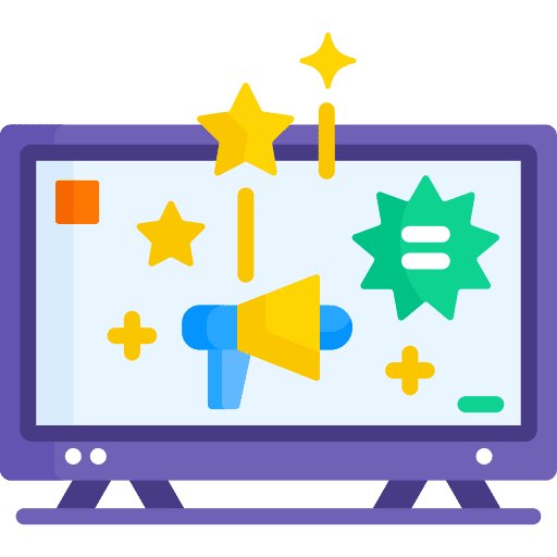 Tv monitor ads marketing icon