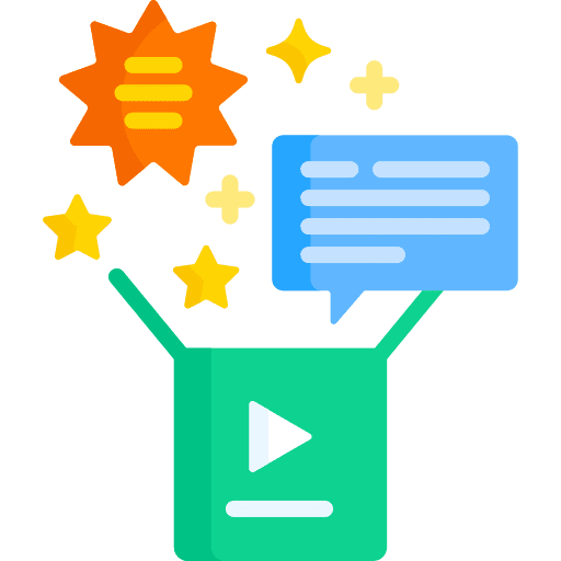 Delivering marketing speech bubble box icon