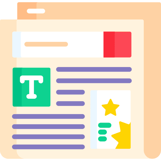 Newspaper news report journal marketing icon