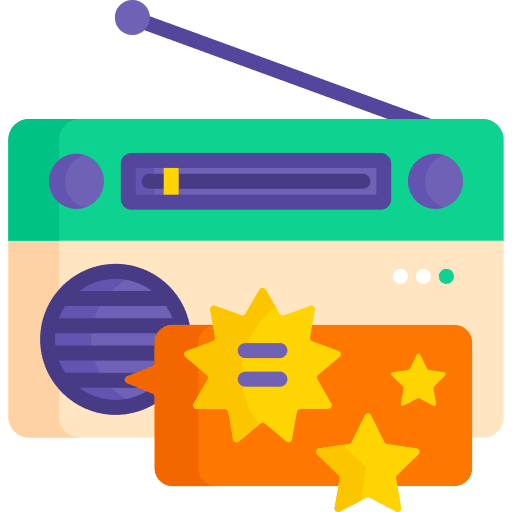Radio transistor promotion ads icon