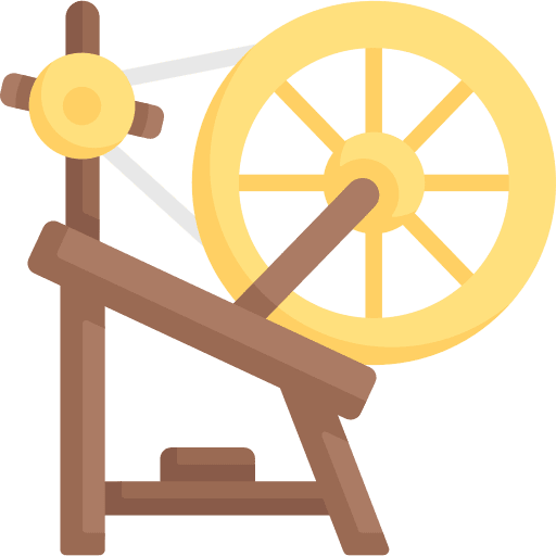 Spinning wheel cultures spinning wheel fairy tale icon
