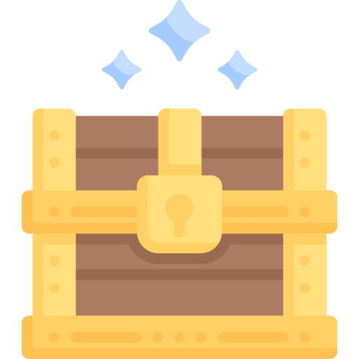 Treasure chest wealth old pirate icon