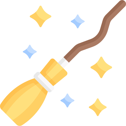 Magic broom fairytale magic broom magic icon