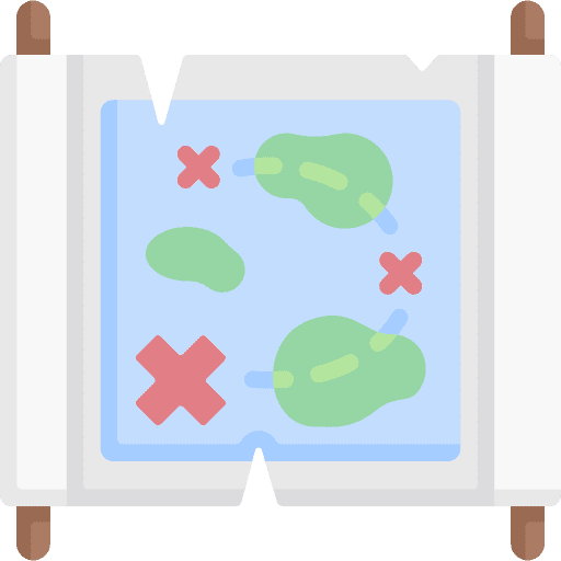 Treasure map pirate compass orientation icon