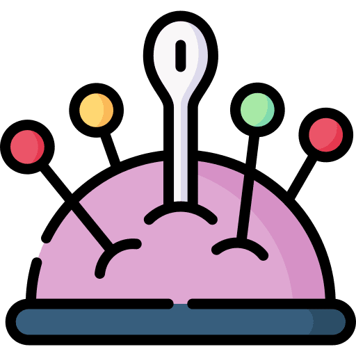 Pincushion stitch pin sewing icon