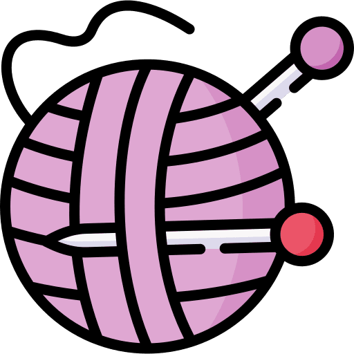 Wool ball thread yarn ball needle icon