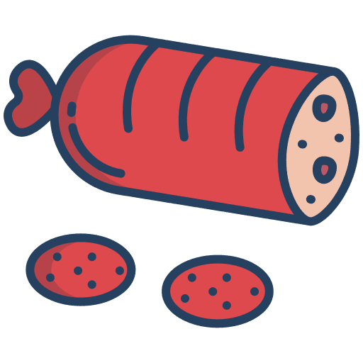 Salami salami food and restaurant butcher icon