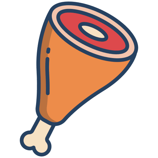Pork leg bbq bone roast icon