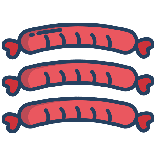 Sausage bbq junk food hot food icon