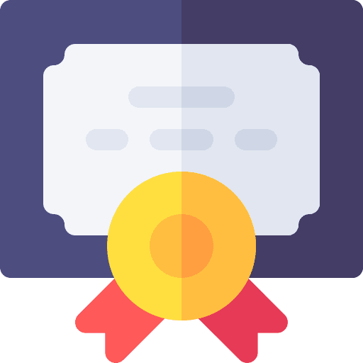 Certificate education certification graduate icon