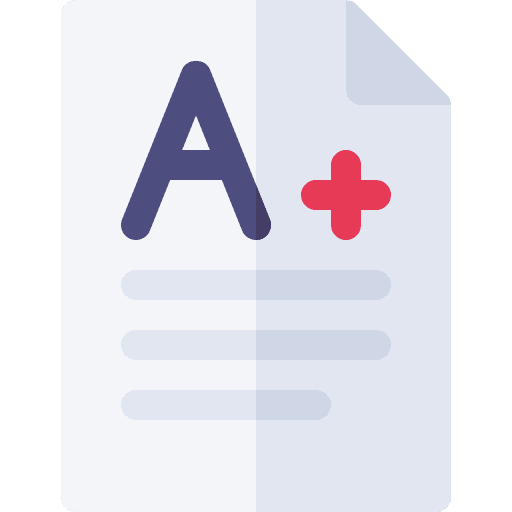 Exam grade education document icon