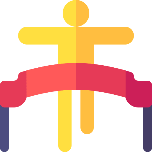 Winner humanpictos running finish line icon