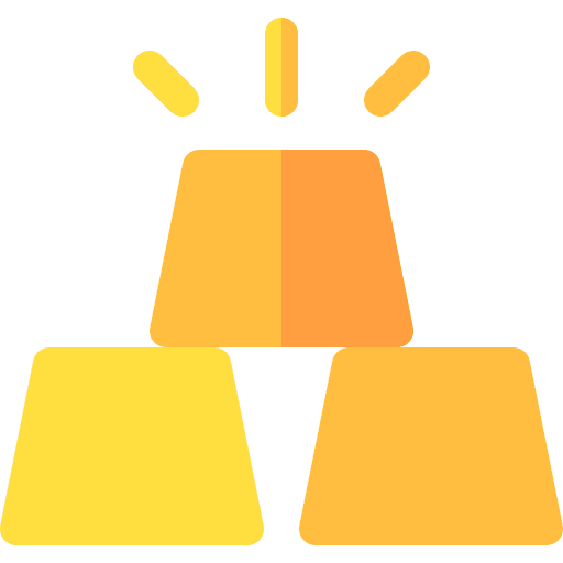 Gold bars treasure value gold ingots icon