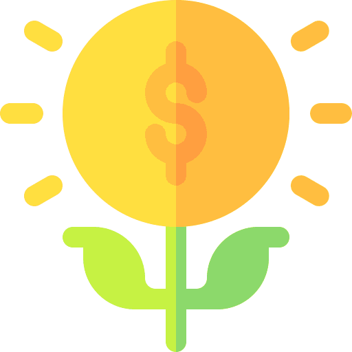 Growth money dollar investment icon
