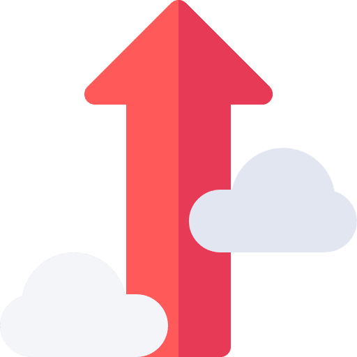 Growth profit cloud up arrow icon