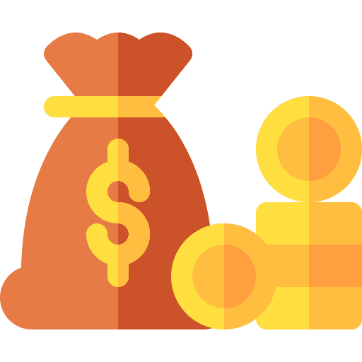 Money bag money bag coin stack icon