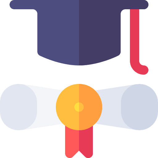 Mortarboard diploma education school icon