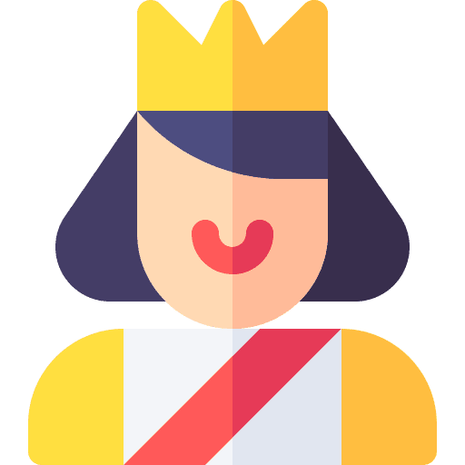 Successful female ribbon crown icon