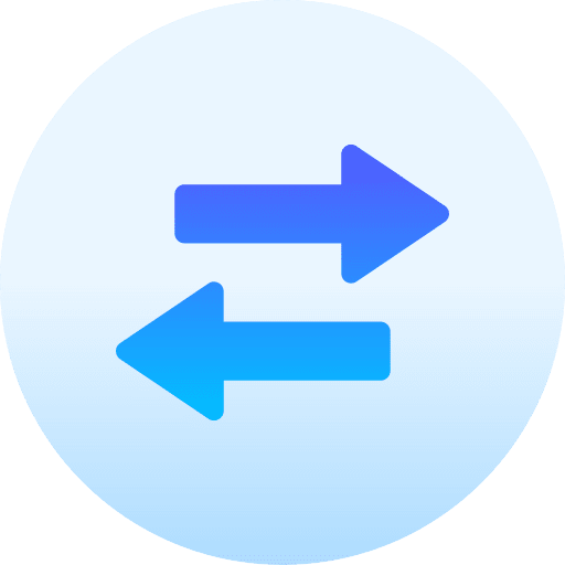 Transfer interface bidirectional right icon