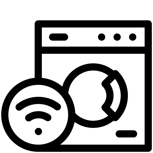 Smart washing machine domotics internet of things laundry machine icon