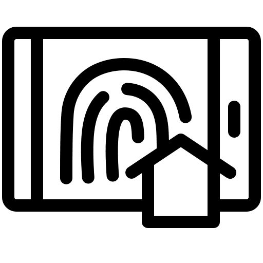 Smarthome fingerprint scanner tablet fingerprint scanning icon