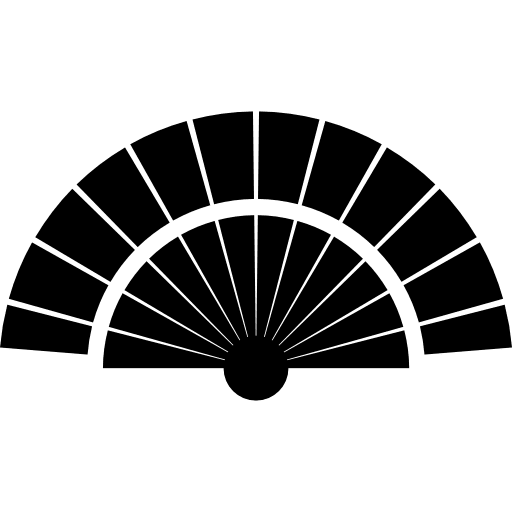 Black flamenco fan tools and utensils tool fan icon