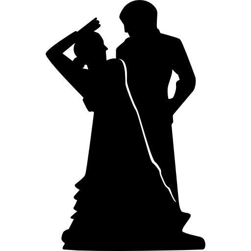 Flamenco dancers couple dancers flamenco silhouette icon