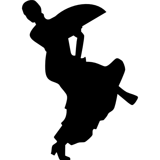 Flamenco woman dancer silhouette dancing flamenco dancers icon