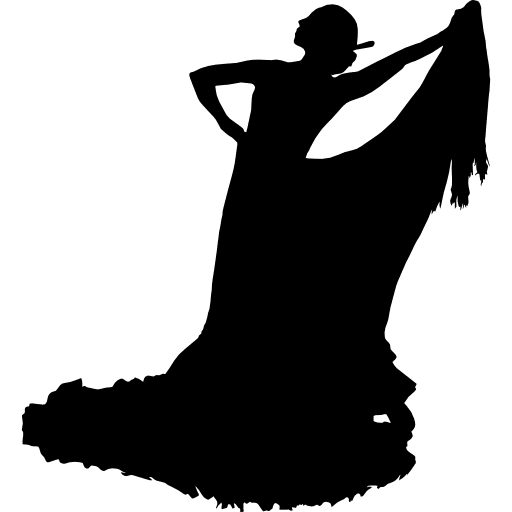 Traditional feminine flamenco dancer silhouette woman shape people icon