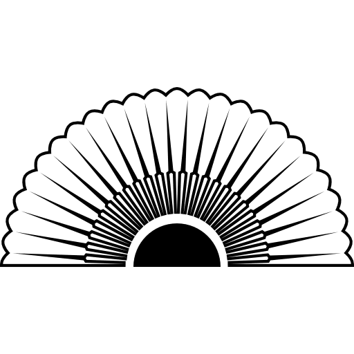 Flamenco fan opened in semicircular shape tool fan tools and utensils icon