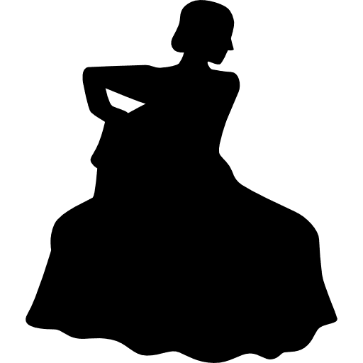 Flamenco female dancer silhouette flamenco icons dancer people icon