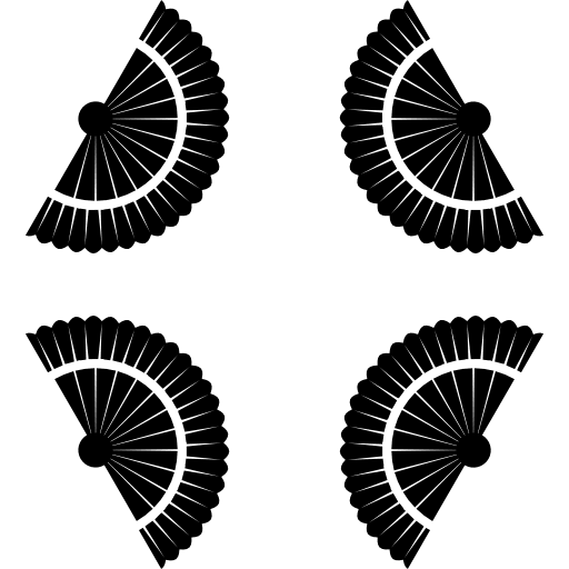 Flamenco fans group of four in rhombus shape flamenco icons four rhombus icon