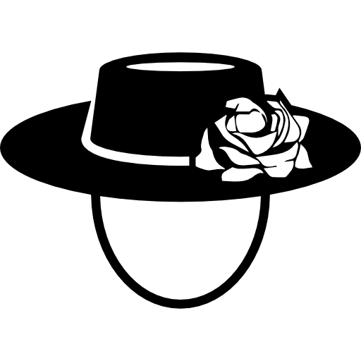 Flamenco hat on a head people flamenco icons persons icon