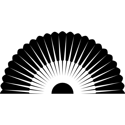 Flamenco opened fan semicircular tools and utensils flamenco icon