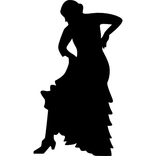 Female flamenco dancer dancing female flamenco icons icon