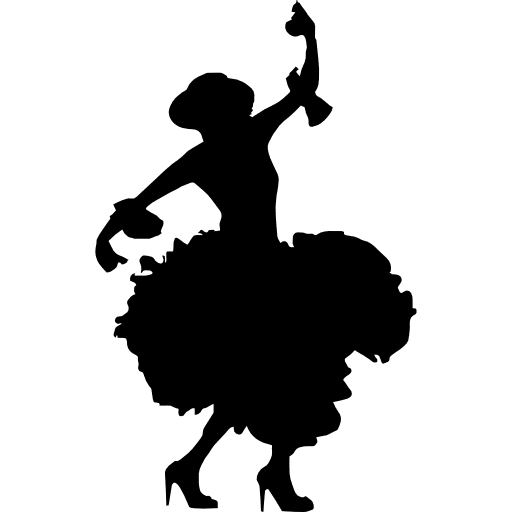 Female flamenco silhouette dancer dance female icon