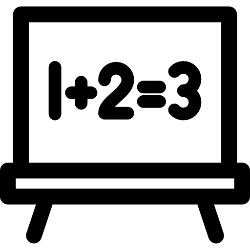 Blackboard whiteboard mathematics classroom icon