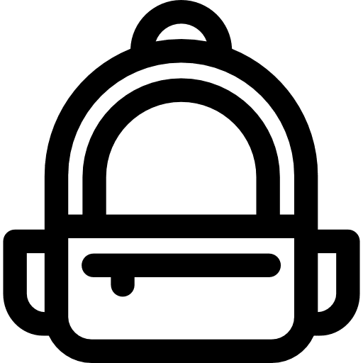 School bag bags baggage backpack icon