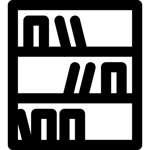 Library studying furniture reading icon