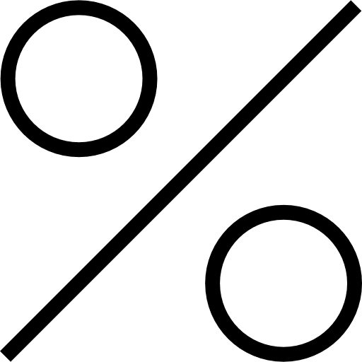 Percentage sale mathematical percentage icon