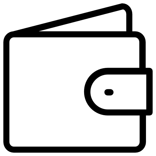 Wallet purse pay cash icon