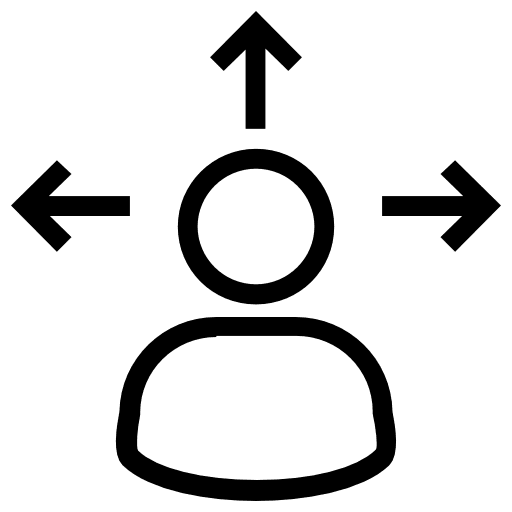 Decision making management manager stick man icon