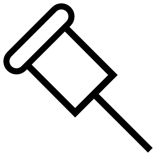 Push pin office material attach tools and utensils icon