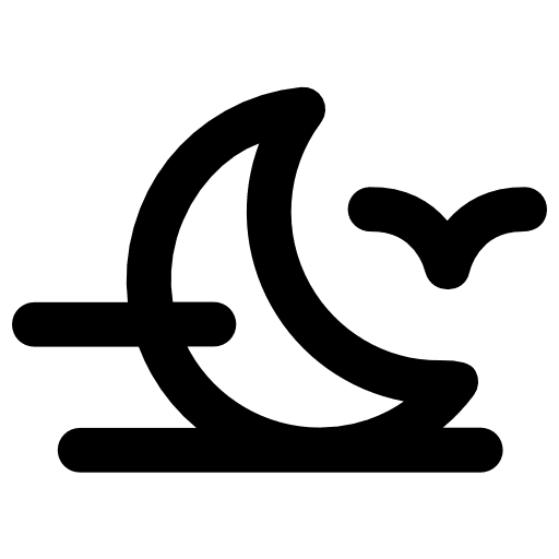 Half moon moon phase nature night icon